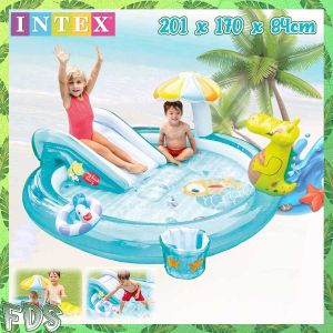 INTEX 57165 Inflatable Crocodile Gator Play Centre Pool Kids Children Outdoor Swimming Water Pool Kolam Air