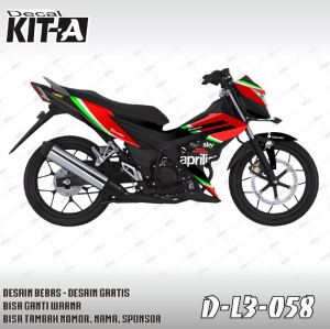 Decal Stiker Motor Honda Sonic Sticker Variasi Striping Sonic Garis MOTIF SEMANGKA PALESTINA L3-058 D-L3-004 L3-031 L3-032