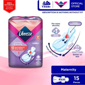 Local spot GoodsLibresse Maternity Wider Back Night Wings Pads 41cm (3x5s) - Post Partum Protection Fit & Extra Soft