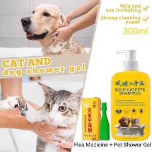 (Free Ubat Kutu) Petclear Cat Shower Gel General Purpose 300ml for cats dog Sabun Syampu Kucing Cat Dog Pet mite shower