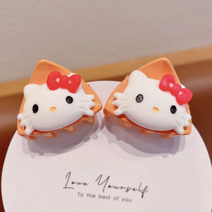 2Pcs Sanrio Korean-style Childrens Clip Girl Cartoon Cat Ears Hair Clip Princess Mini Broken Hair Clip Female