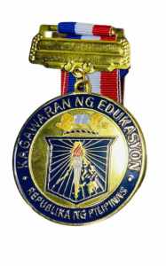 50 PIECES 5cm. Kagawaran Medals with Blue Red & White Lace -  Silver/Gold/Bronze Medal