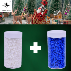 Fuse Beads Perler Hama Beads 5mm 1000pcs White + 1000pcs Blue Iron Beads Art and Craft Beads White Blue La Ban Collection