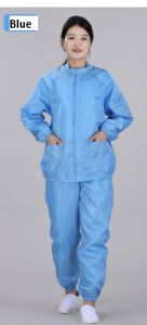 ESD Antistatic Cleanroom Jacket and Pants Set Size 5XL Blue Colour