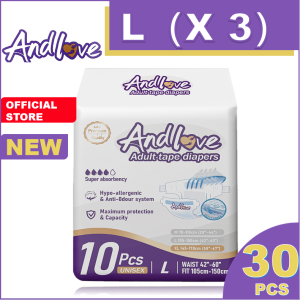 ANDLOVE Adult Diapers Large 30pcs/3packs Adult Tape Diapers Leak-Proof