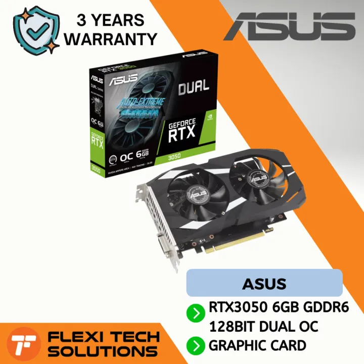 Flexi Tech VGA ASUS PCIE NVIDIA RTX3050 6GB GDDR6 128BIT DUAL OC