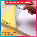 A4 STICKER PAPER 100 SHEETS / SIMILI/MATTE & GLOSSY/MIRRORKOTE / MULTIPURPOSE STICKER / AWB. 
