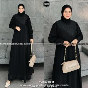 Abaya Hitam Terbaru 2025 Gamis Bordir Arab Saudi Baju Pesta Lebaran Wanita Jumbo L XL XXL