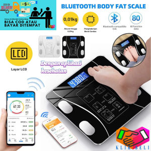 Klik-Beli Timbangan Badan Bluetooth Digital Scale 180KG Personal Body Weight Fat Smart BMI Aplikasi Tempered Glass