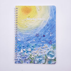 A5 60Sheets Buku Catatan Dengan Sampul Lukisan Cat Minyak Spiral Notebook Coil Notebook Buku Tulis Sekolah Buku Diary Aesthetic【ZOFDA Shining Smile】