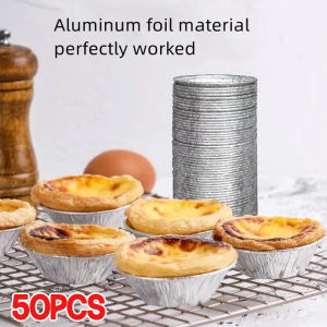 50pcs/set Disposable Tin Foil Egg Tart Molds Cake Cookie Cupcake Egg Tart Pan Molds Pot Pie Cupcake