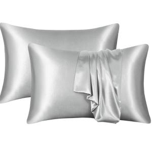 Set Of 2 Silky Pillowcases 50x66cm Optional Color Envelope Closure Pillow Covers For A Luxurious Bedroom Feel