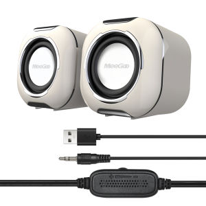 MeeGoo Speaker 2*3W USB 3.5mm Wired for Phone Pad PC Computer Gaming Subwoofer