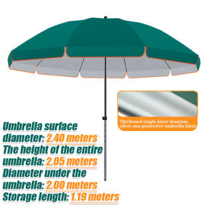 2.2M Giant Big Folding Parasol Umbrella Anti-UV Oxford Cloth Beach Sun Shade Outdoor Garden Patio Round Retractable Umbrella