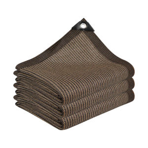 สแลนบังแดดแบบเจาะรูขอบที่มีความหนาแน่นสูงสีกาแฟ ม่านบังแดดและฉนวนกันความร้อนที่ดี ฉีกไม่ขาด เย็นลงทันที 18 องศา