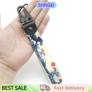 SHNGki Japanese Car Keychain Nylon Thermal Transfer Key Ring Strap Lanyard Modified Auto Pendant Key Rope