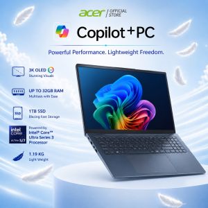 [$300 OFF + Free Gifts $798] [New 2026]Intel Core Ultra 5/7] Swift Edge 16 AI | SFE16-I51 16" 3K OLED Light Weight Copilot+ PC | 32GB RAM | 1TB SSD