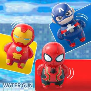 XUECHUANGYING Iron Man Water Spray Toy Spider Man Captain America Water Park Toys Beach Long Range Swimming Pool