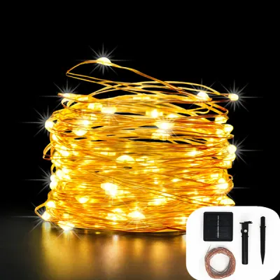 Solar christmas light outdoor waterproof Led String Lights 7M 12M 17M 22M 32M Garland Festoon Led Lights Waterproof Wedding Party Brithday Decoration fairy lamp for Home Garden
