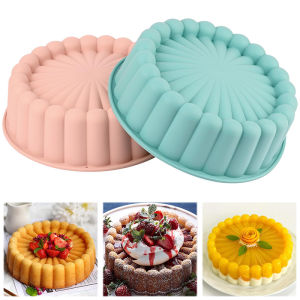 Silicone Charlotte Cake Pan Nonstick Silicone Molds 8 inch  Kitchen  Fluted Pan  Cheese Chocolate Baking Dessert Freezer Reusable Safe for Baking Strawberry Shortcake  Ready Stock