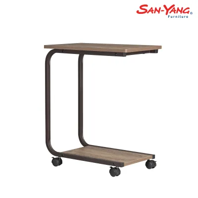 San-Yang Furniture Side Table Oak With Caster Wheels 201118