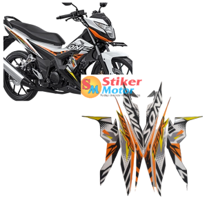 LIS LES BODY STIKER STRIPING MOTOR SONIC 150 R 2017 PUTIH ORANGE