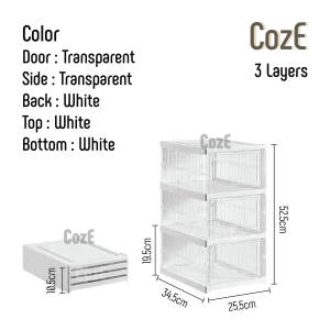CozE PP Material Clear Plastic Stackable Containers Space Saving Shoe Box Shoe Storage Box Organizer