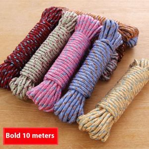 OURUNZHE เชือกผ้าหนาไนลอนทนทานสำหรับตากผ้าในและนอกบ้านความยาว 10 เมตร