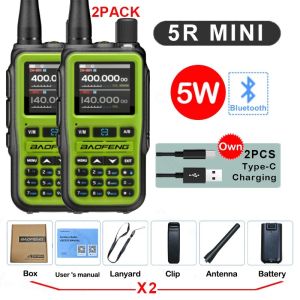 COD Baofeng UV-5R Mini Walkie Talkie Wireless Copy Frequency Bluetooth Programming Multi-Band UHF VHF AM FM Dual PTT Large Capacity Battery Type-C Charging Long Range Two Way Radio for Hotel Warehouse Hiking Marine