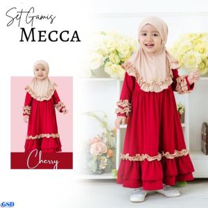 GSD - Baju Muslim Anak / Baju Anak Perempuan / Gamis Anak-anak Terbaru 2022 / Baju Anak Perempuan EDISI LEBARAN - Hijab Syarii Mecca 5-7 Tahun