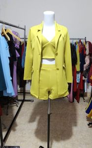 LooWear- One Set Blazer 3in1 Korean Style Premium/ Setelan Blazer Wanita Korea Celana Pendek Dan Inner Bahan Scuba Premium/ Set Blazer 3in1 Celana Pendek Wanita Korean Style Modern Kekinian Terbaru 2023