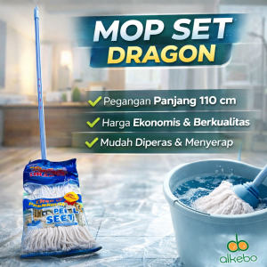 Pel Lantai Dragon L Set – Mop Ukuran Besar + Tangkai Kuat