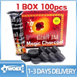 100pcs/Box Charcoal Hamil Al Musk Magic Uling Magic Charcoal Charco Al Rahal Aisya Bokhour Set Incense Burner
