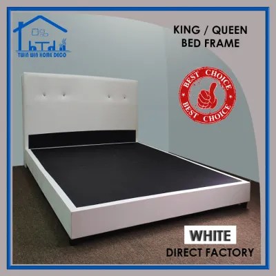 (Only KL & Selangor area)Twin Win EQUINOX Waterproof PVC Divan Queen/King Size Bed frame/Bed base - White