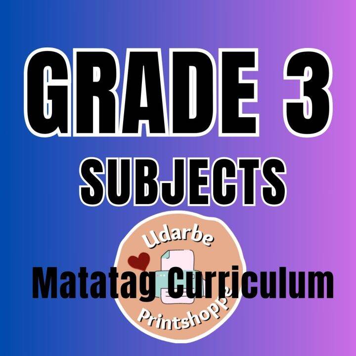 GRADE 3 MATATAG SUBJ AND BLANK NAME LABELS | Lazada PH