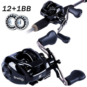 Sougayilang Alat Gulungan Pancing Baitcasting Reel Pancing 12 + 1BB 7.2: 1 Rasio Roda Gigi Roda Pancing Air Tawar Air Asin Halus Kuat