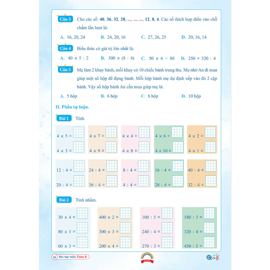 Làm Thế Nào Để Con Học Toán Lớp 3 Hiệu Quả Với Sách Bài Tập Tuần Chân Trời Sáng Tạo?