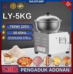 MAXPUMP LY-5KG Mesin Pengaduk Adonan Elektrik Pengaduk Tepung Otomatis Dough Mixer Mesin Pembuat Pangsit Bakpao Mixer Tepung & Daging & Sayuran