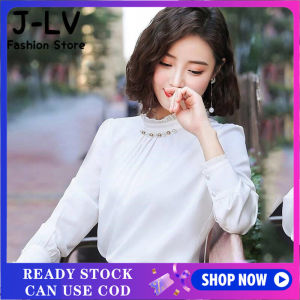 LOMOGI 5XL plus size Blouses for Women Casual Tops pearl silk Tops Shirt Long Sleeve elegant Womens Tops