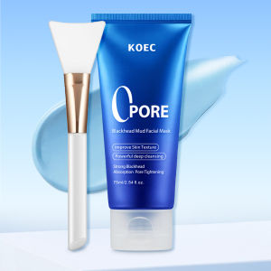 KOEC Blue pore cleansing mud mask Zero Pore Blackhead removal mask with brush