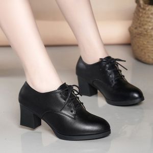 Free Shipping WomenS Shallow-Toe Pumps 2026 Autumn New Collection Versatile High-Heeled Shoes With A Chunky Heel Pointed Toe And Mid-Heel Suitable For Professional Women