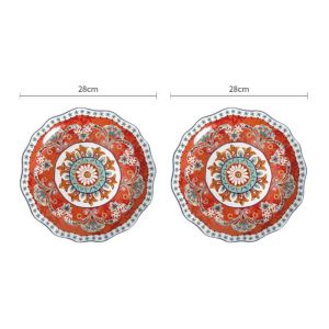 OMK Turkish Style Underglaze Ceramic Dinnerware Set Dinner Plate Bowl Coffee Cup Mug Underglaze Ceramic Tableware