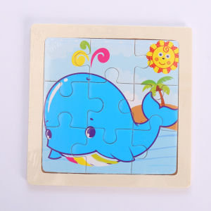 Tranh ghép hình 9 mảnh 2D size 11*11cm giúp phát triển trí tuệ cho bé 2 3 4 tuổi xếp hình gỗ trẻ em thông minh