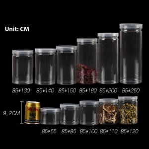 Premium PET Plastic Food Storage Jars with Transparent Lids for Snacks and Teas