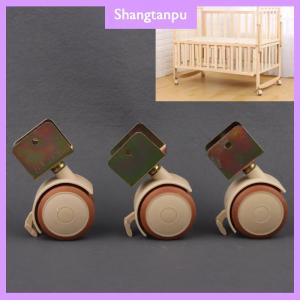 [shangtanpu] 4Pcs Furniture Crib Swivel Casters Cabinet Wheels With Brake Nylon Furniture Support Leg For Chairs Baby Bed Trolley