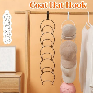 5PCS Hat Storage Hanging Rack Door/Wall Mounted Hat Iron Rack Cap Scarves Handbag Storage Organizer