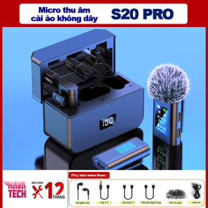 Micro thu âm không dây cài áo S20.PRO Hava Tech thu âm quay video livetream dậy học online trên zoom đàm thoại hai chiều