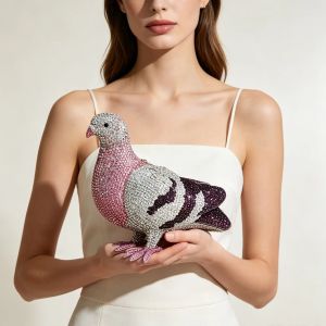 XIYUAN Luxury Funny Pigeon Crystal Clutches Women Evening Party Handbag Diamonds Lady Purses Bridal Wedding Party Rhinestone Bag2026