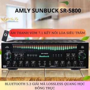Amply amly karaoke Sunbuck SR-5800 âm thanh vòm 7.1 kết nối loa siêu trầm kết nối bluetooth 5.3 có cổng quang học