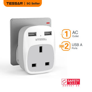 TESSAN Universal Wall Charger with Dual USB Ports UK Plug Safety Mark